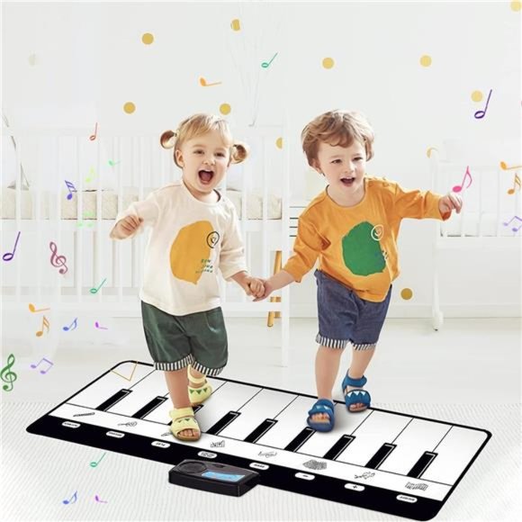 Piano Mat, Kids Musical Mat Floor Piano Keyboard Mat with 8 Instruments Sounds - Picture 5 of 6